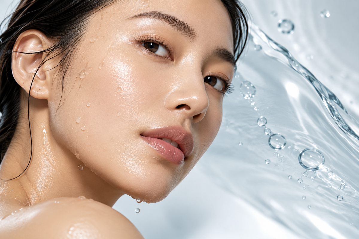 Hydrated glowing skin illustrating dry vs dehydrated skin and skincare hydration