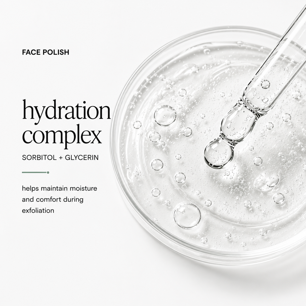 Hydrating ingredients in Hydro Lab exfoliating facial polish